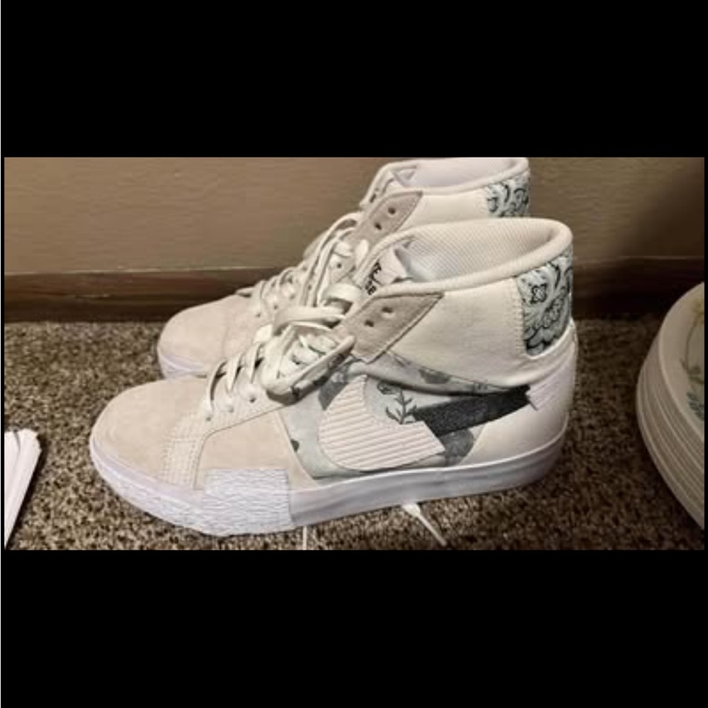 Nike Women's High-Top Sneakers - Cream and Black